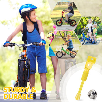Leichten Kids Bike Kickstand For 20 Inch Wheel Children'S Bicycle Single-Side Kick Stand Rear Mount Bikes Support Racks Yellow