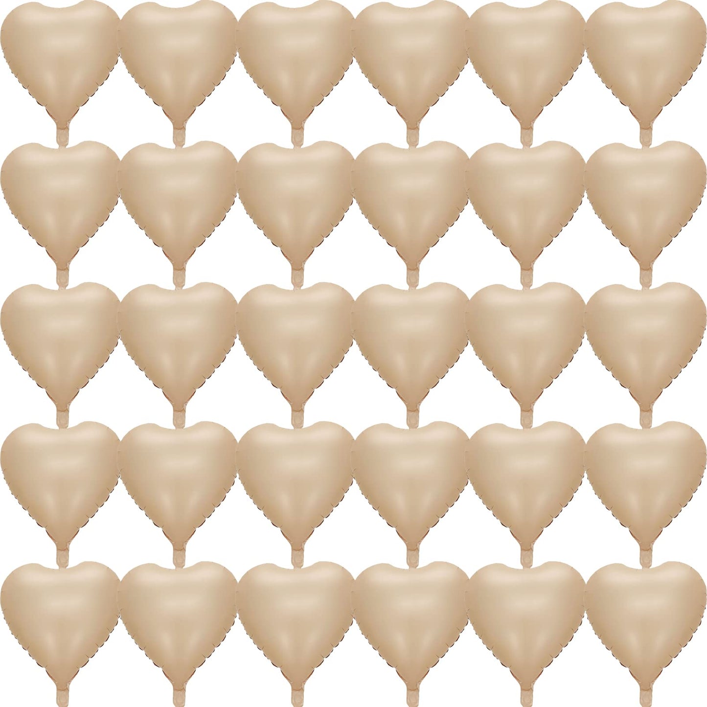 30 Pcs Caramel Heart Balloons 18In Foil Heart Shaped 18 Inch Balloons Helium Mylar Balloons Foil Balloon Decoration For Women Gi