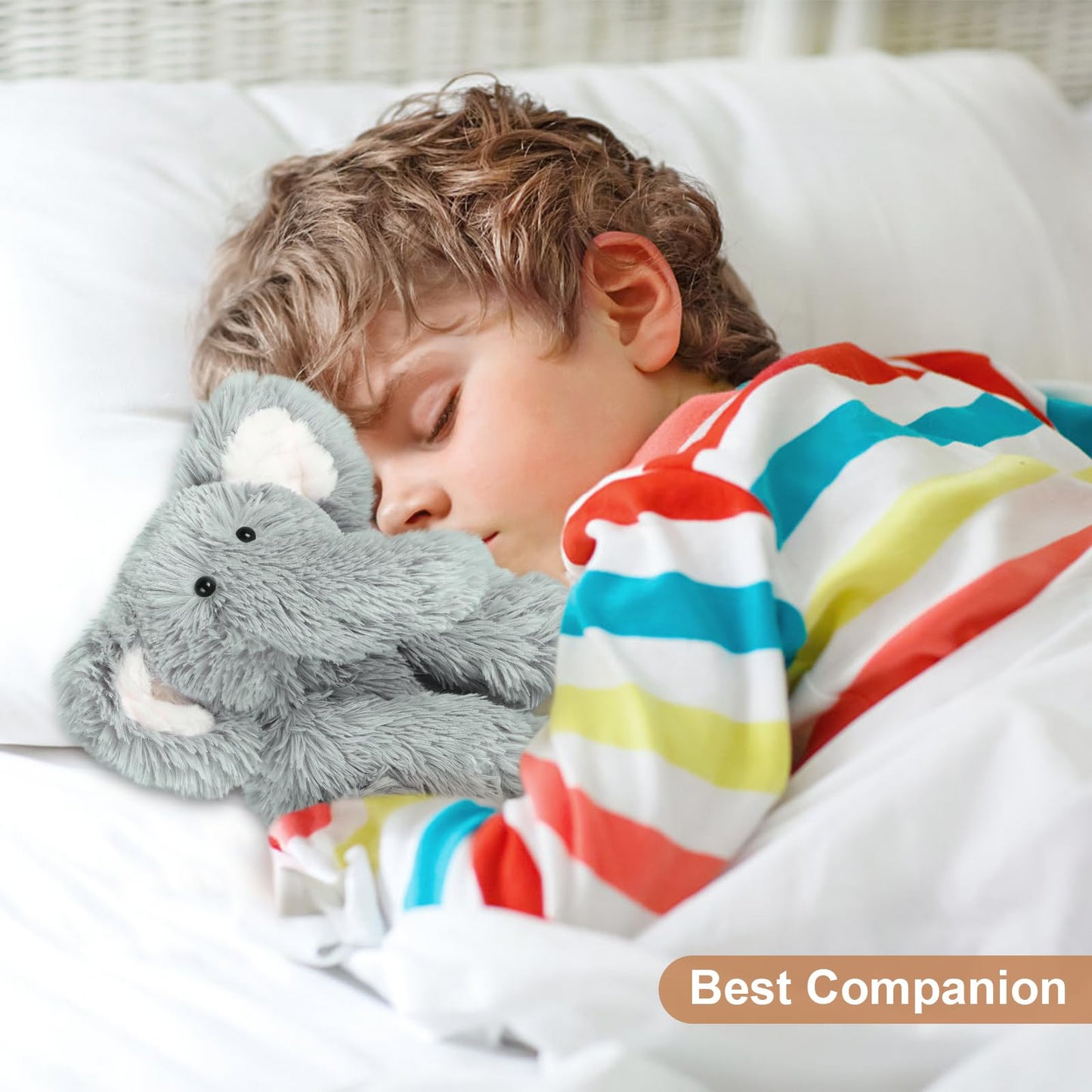 SuzziPals Heatable & Coolable Elephant Plush Toy, Lavender Scented, Grey, Stress Relief Microwavable Heating Pad