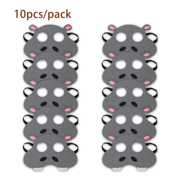 Jtnohx Felt Animal Masks, 10 Pcs Halloween Mask, Animal Costume for Birthday Party Supplies (hippo Mask)