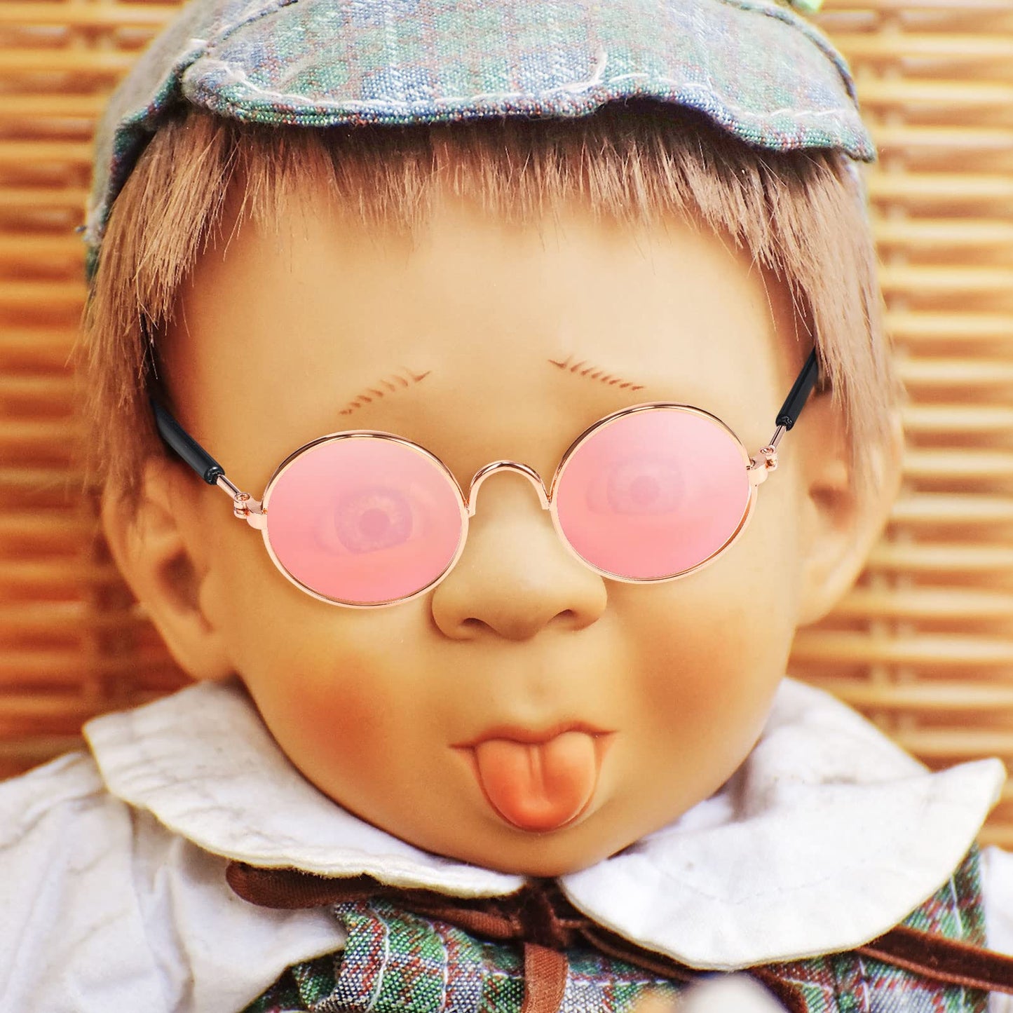 3 Pairs Doll Glasses Metal Wire Rim Clear Lens Eyewear Fabric Doll Dress Up Eyeglasses Mini Dolls Costume Accessories For 18 Inch And Other Item Dolls (3.14 Inch Colorful, Fit For 18 Inch Doll)