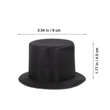 Gadpiparty 4 Pieces Mini Cylinder Hats Black Doll Hats Small Top Hat Funny Snowman Miniature Hat Party Cap For Diy Crafts Dollho
