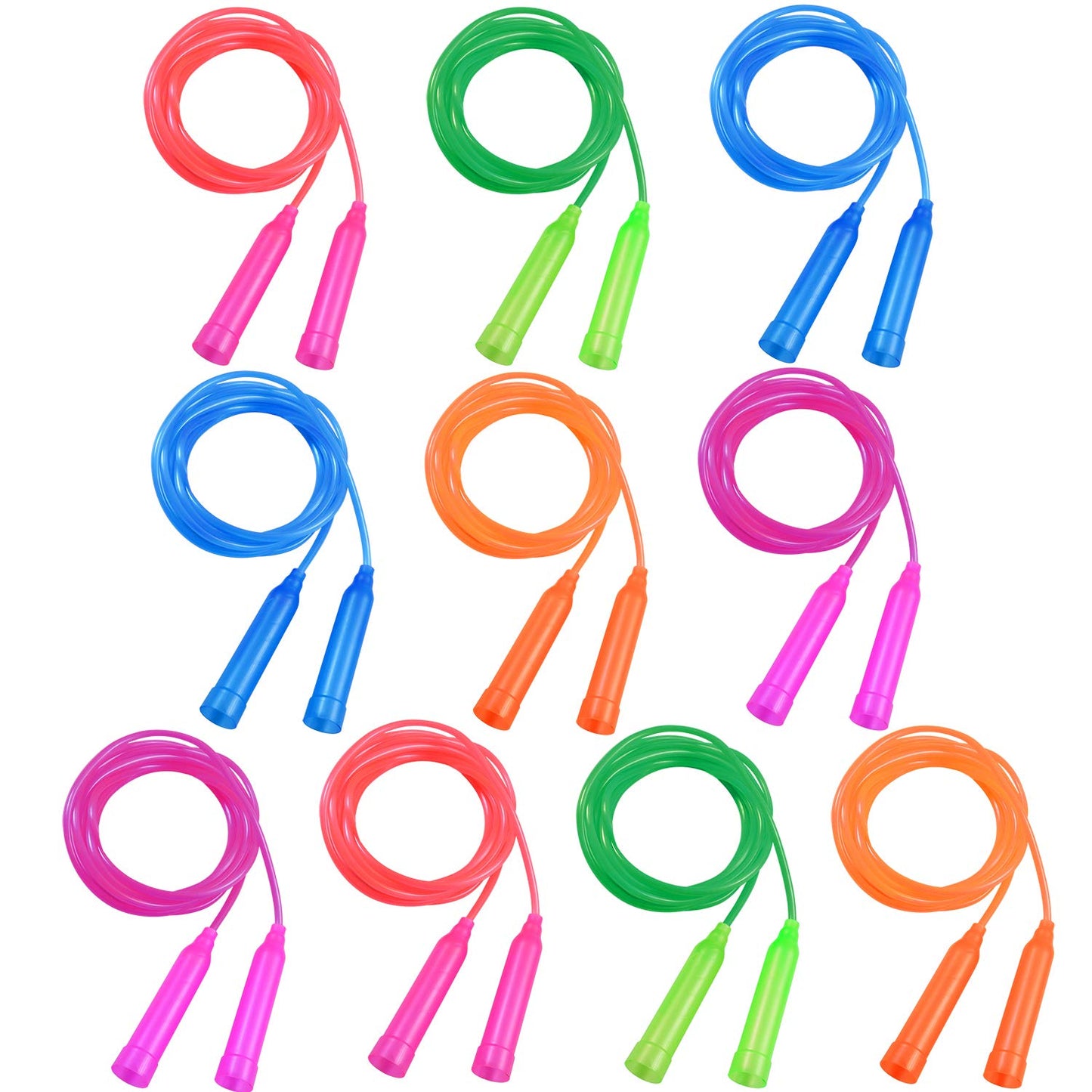Aneco 10 Pack Kids Jump Rope Set Colorful Outdoor Jump Ropes 7.3 Feet Jumping Ropes Great Birthday Party Sports Activities Favors Gift