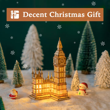 Robotime 3D Puzzle For Adults Wooden Craft Kits For Teens Diy Construction Model Kit With Led Light To Build Educational Big Ben