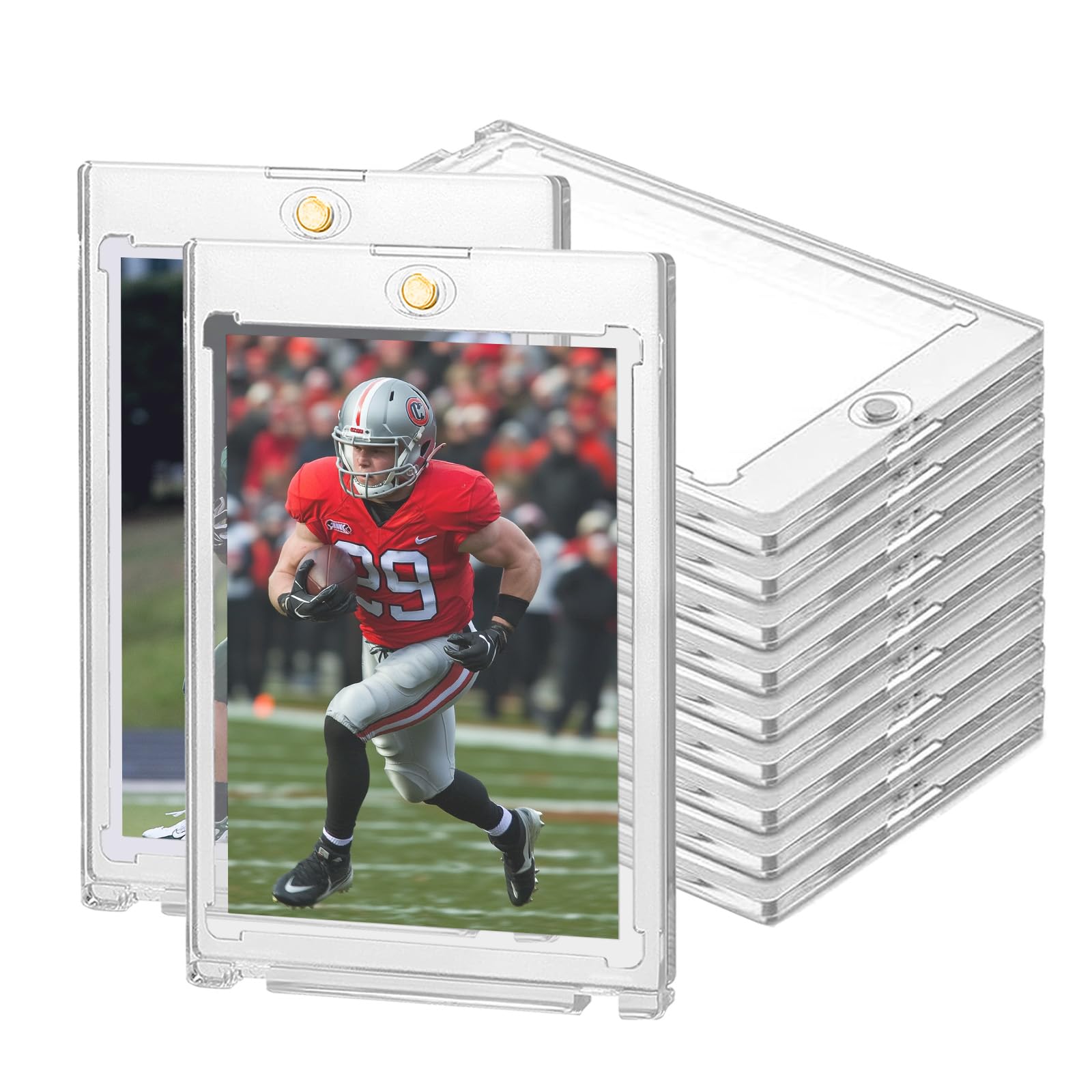 130Pt Magnetic Card Holders For Trading Cards, 18Ct One Card Touch Holder Baseball Card Thick Protectors Hard Plastic Magnetic C