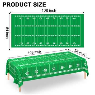 Wnink Football Tablecloth Party Decorations, 4 Pack Plastic Touchdown Table Cover For Birthday Party Superbowl Football Themed P