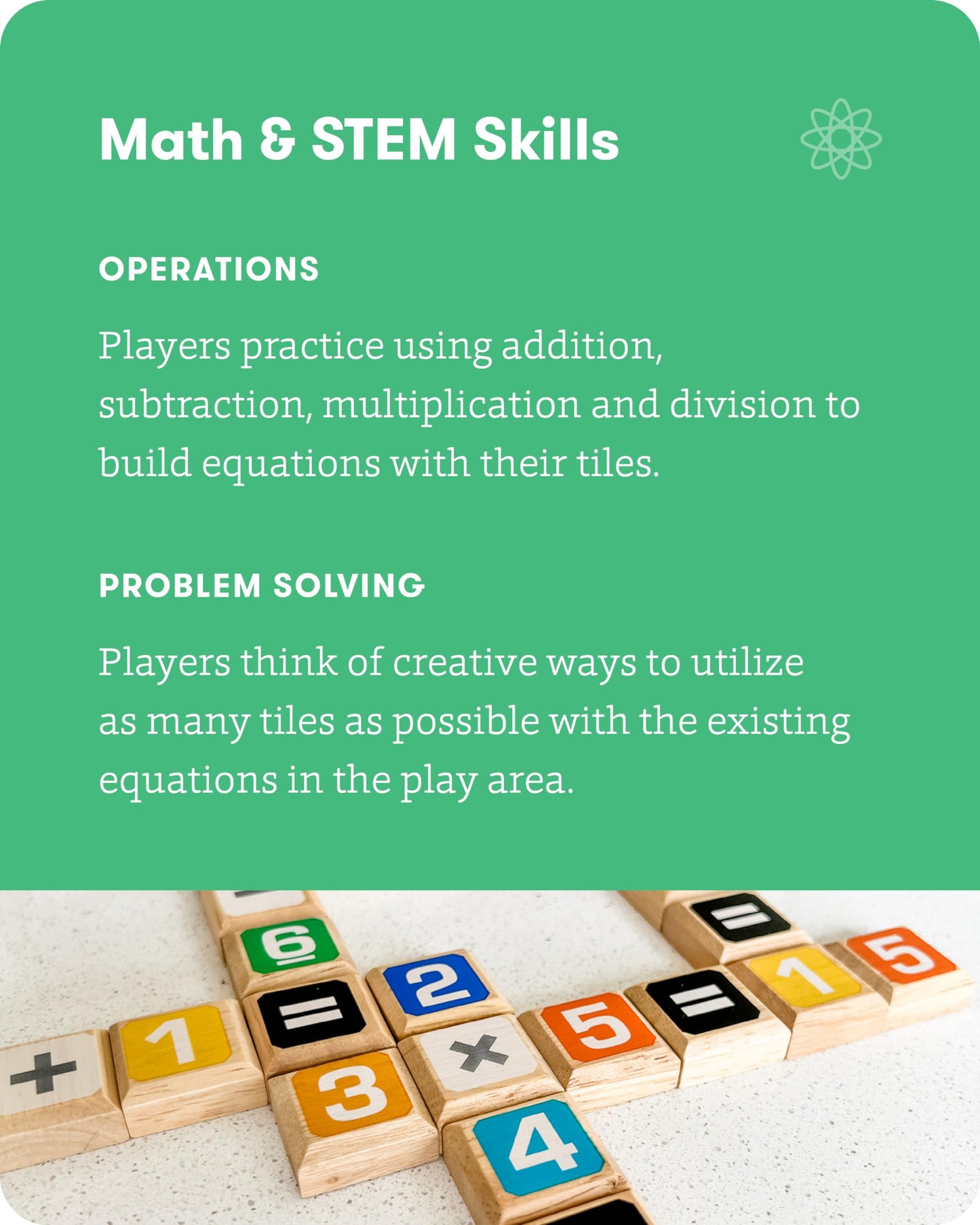 SimplyFun Sumology Math Game - Fun Math for Kids 8-12 - Practice Addition, Subtraction, Multiplication, Division - 2+ Players - Wood
