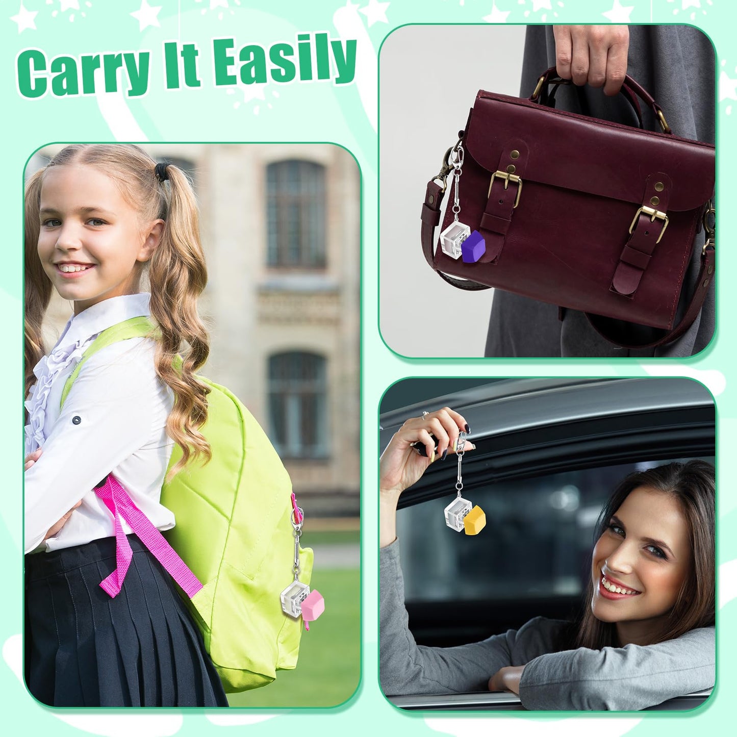 Nosiny 24 Pcs Keyboard Fidget Toys Keyboard Fidget Keychains For Adults Teens Finger Stress Relief Keycap For Boys Girls Student