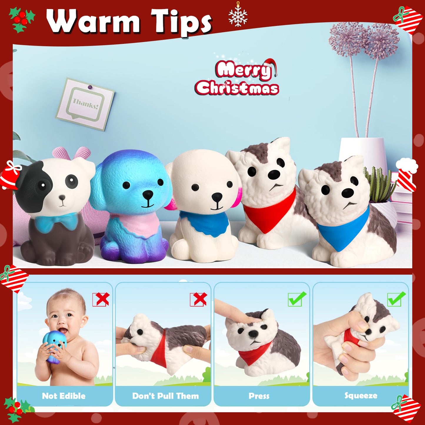 Jumbo Squishy Toy Squishies Dog - Pokonboy 5 Pack Kawaii Cream Scented Squishies Party Supplies Toys Stress Reliever Toys For Boys And Girls