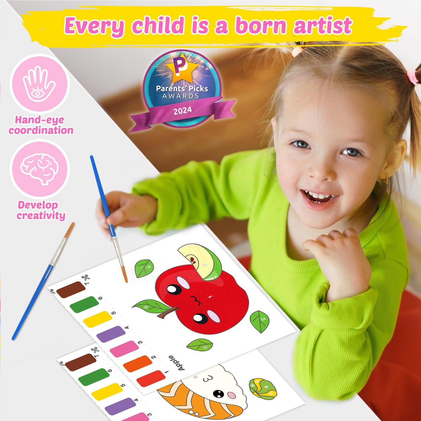 Feredo Kids Paint With Water Coloring Book For Toddlers - Mess Free Watercolor Painting Activity Kit - Arts & Crafts For 3 4 5 6