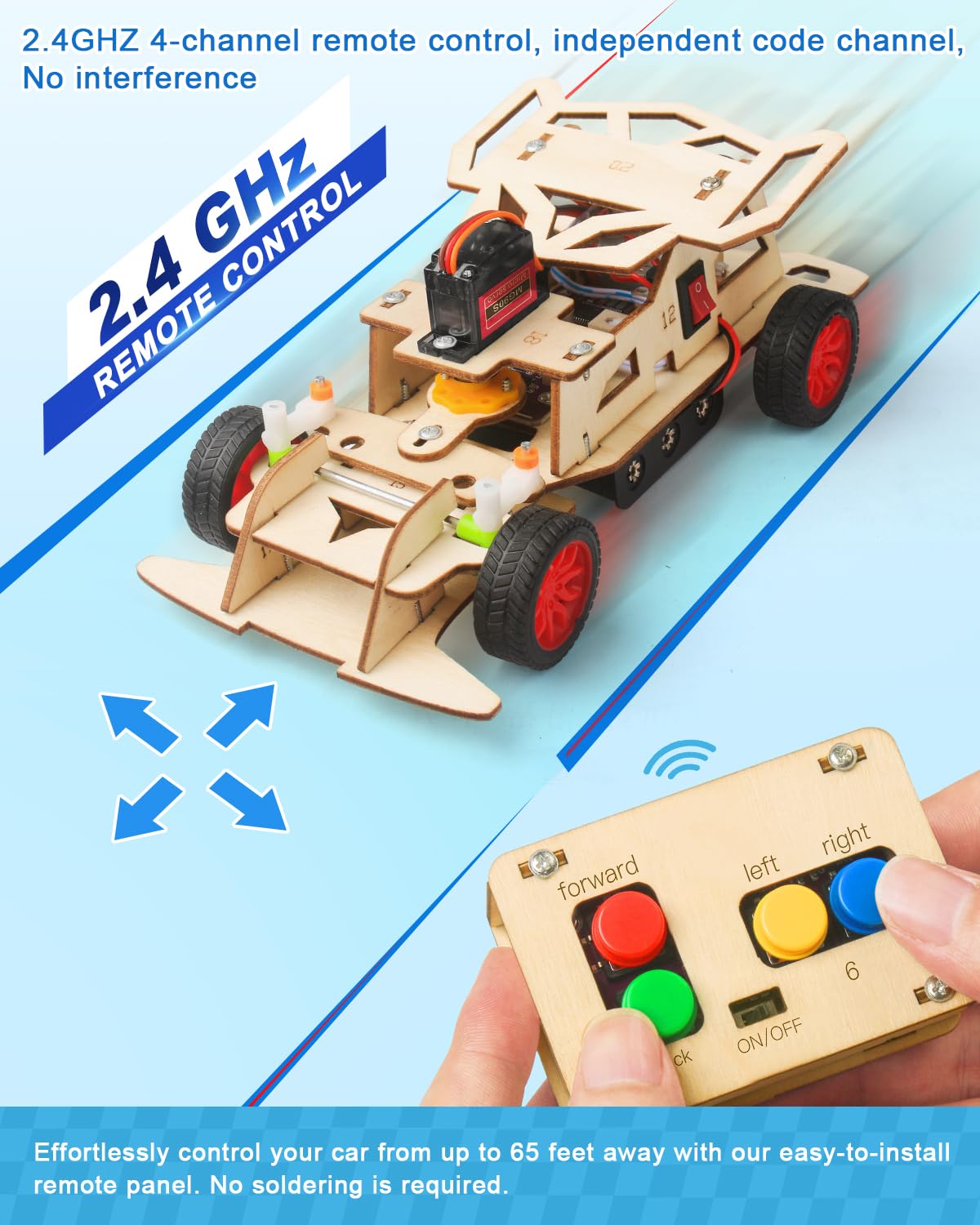 Poraxy Stem Kits For Kids Age 8-10,Toys For Boys Age 8-12,Building Remote Control Model Car,Wooden 3D Puzzles 8-13 Teenage Science Projects, Birthday Gifts For 8 9 10 11 12 13 Year Old Teen Boys Girls