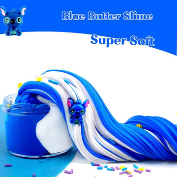 Christmas Blue Butter Slime for Girls Super Soft and Non Sticky Slime Scented Slime Party Favors(7OZ 200ML)