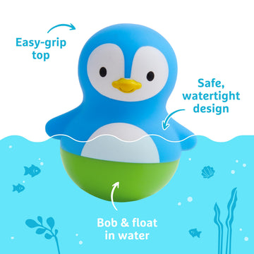 Munchkin Bath Bobbers - Mold Free Bath Toy for Babies & Toddlers, 2 Pack, Multicolor, Polar Bear/Penguin, Model 16104