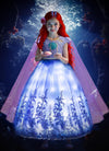 Gorkonpy Mermaid Costume Dress For Girls Light Up Princess Dresses Halloween Party Dress Up For Girls (3-4T)