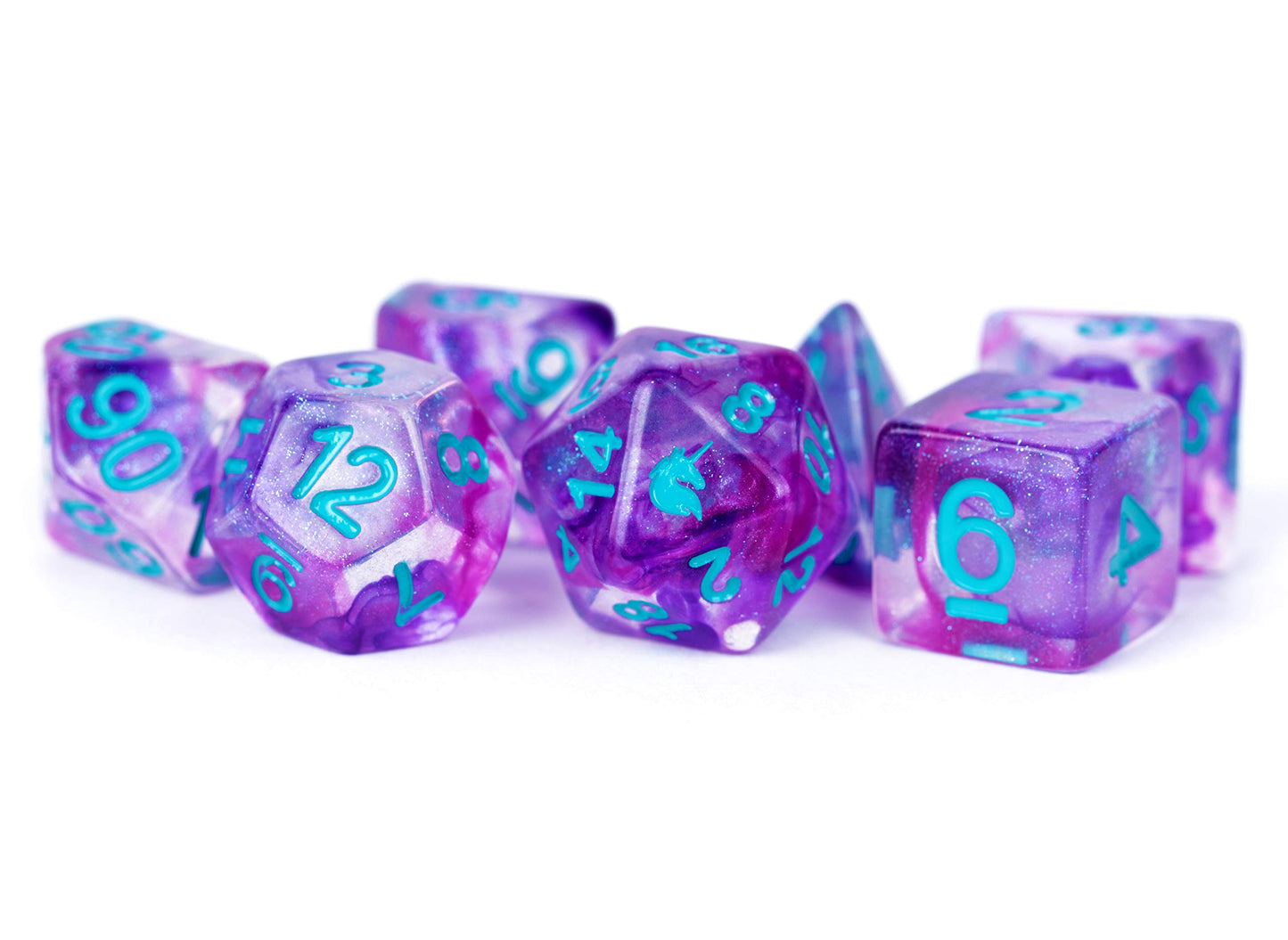 Metallic Dice games LIc702 Unicorn Infusion Dice Violet - Set of 7