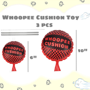 Poplay 3Pcs Whoopee Cushions, 10 Inch And 6 Inch Fun Toys Fart Pillow Prank Toys For Novelty Party Favors Kids And Adults