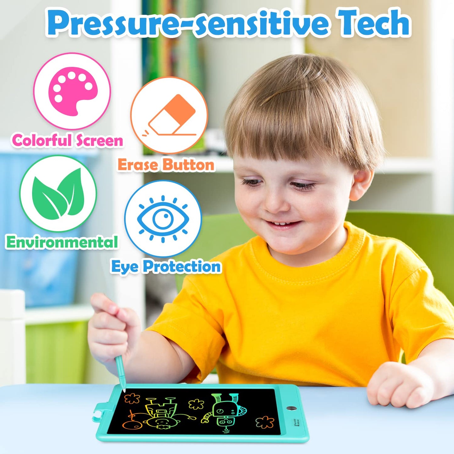 8.5 Inch Lcd Writing Tablet Toys For 3 4 5 6 7 8 Year Old Boys Girls Gifts, Colorful Drawing Board Writing Doodle Pad, Portable Scribbler Boards Educational Toys Gifts For Kids Learning (Blue)