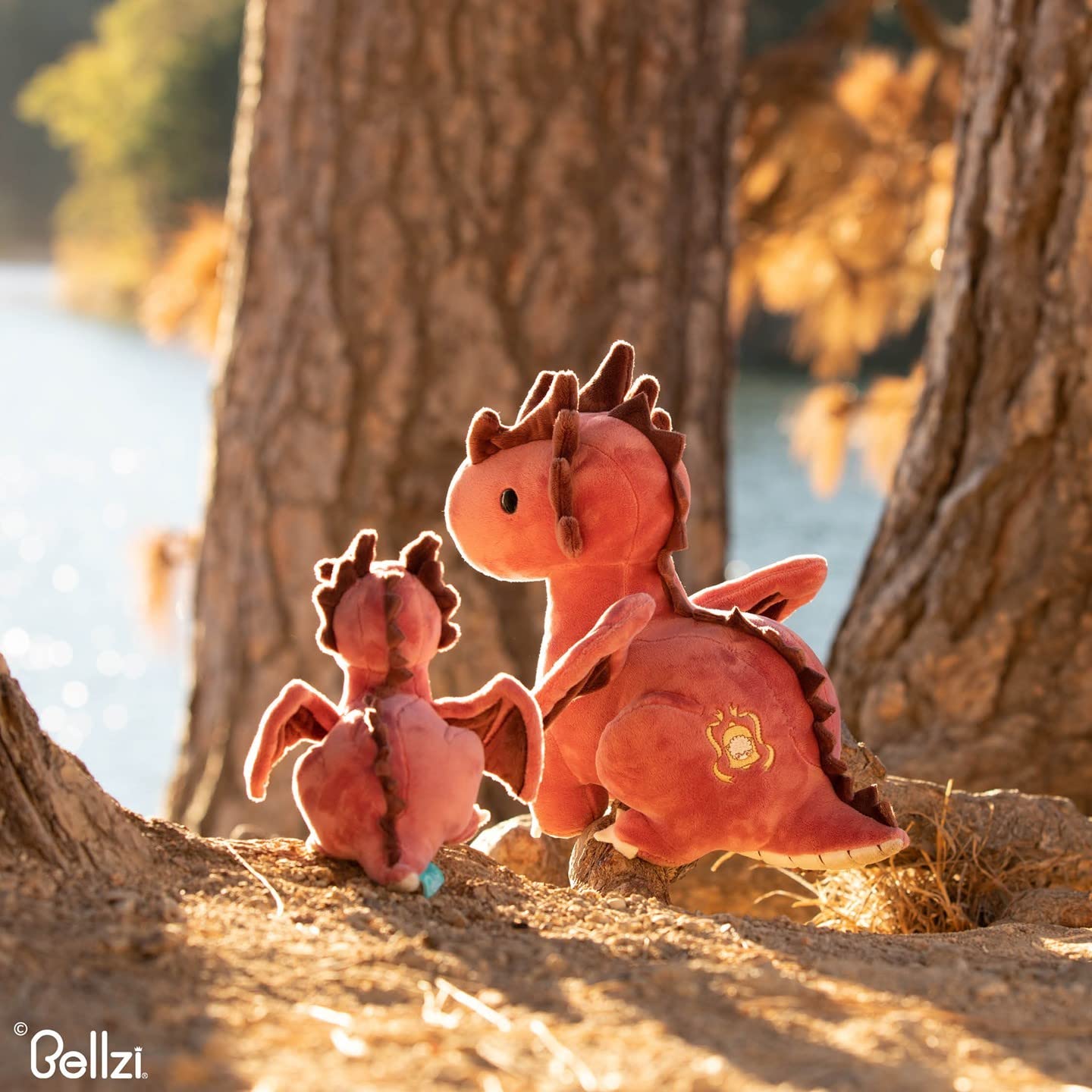 Bellzi Fire Dragon Plush Toy - Soft Stuffed Animal - 11.5" - Red Dragon - Perfect Gift for Kids and Toddlers - Model DRAGGI-R-RED