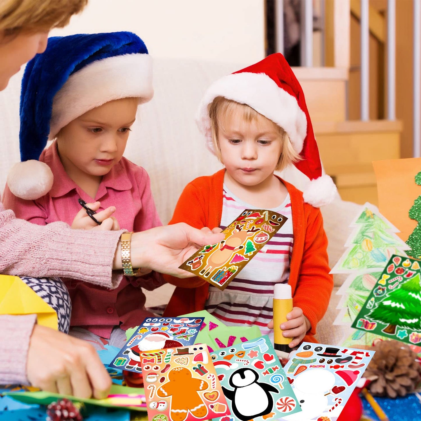 36 Sheets Christmas Stickers for Kids Make Your Own Christmas Stickers, Christmas Favors for Kids, Christmas Crafts for Kids Chr