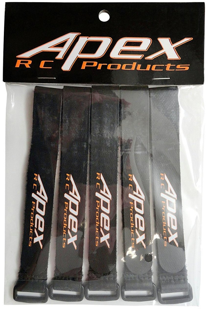 Apex RC Products 5 Pack 20mm x 300mm HD Non-Slip Battery Straps 3031A