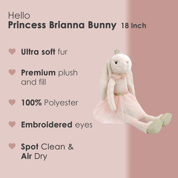 Mon Ami Princess Brianna Bunny Doll - 18'', Soft & Cuddly Plush Animal Doll, Use As Toy Or Room D Cor, Great Gift For Kids, Boy
