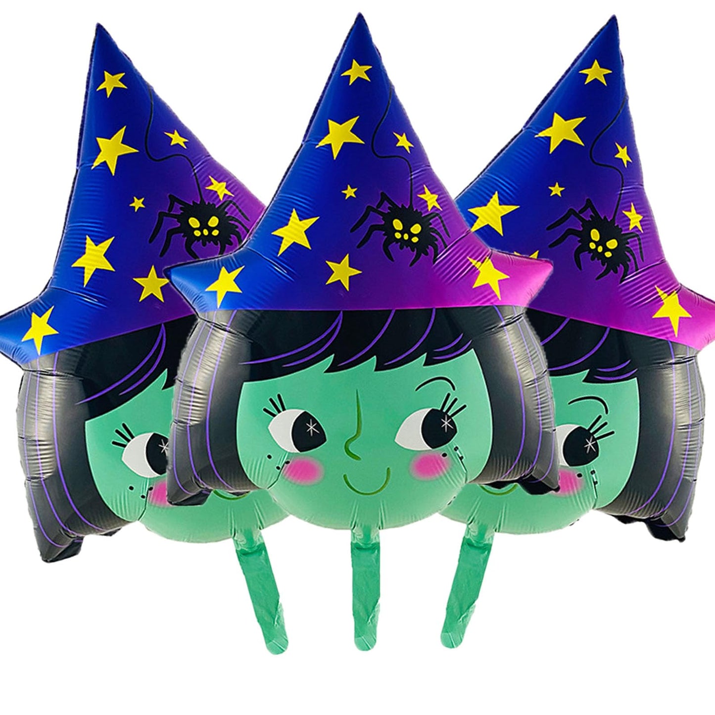 Hadckja Halloween Witch Balloon Cute Witch Head Balloons Witch Foil Balloons For Witch-Themed Party Supplies Decorations Hallowe