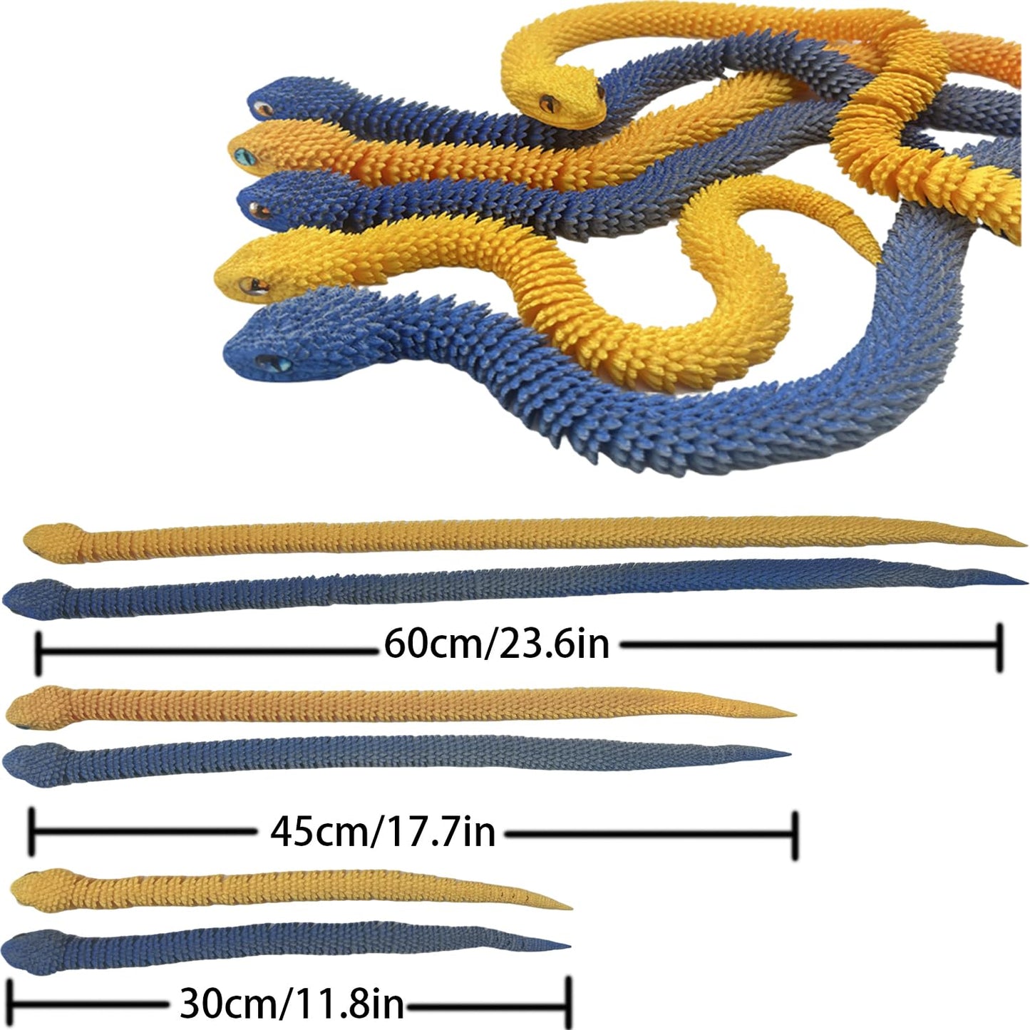 3D Printed Animals Set 3D Printed Snake Toys 3D Printed Articulated Flexible Fidget Toy 3D Printed Animals Exquisite Cute Pet To