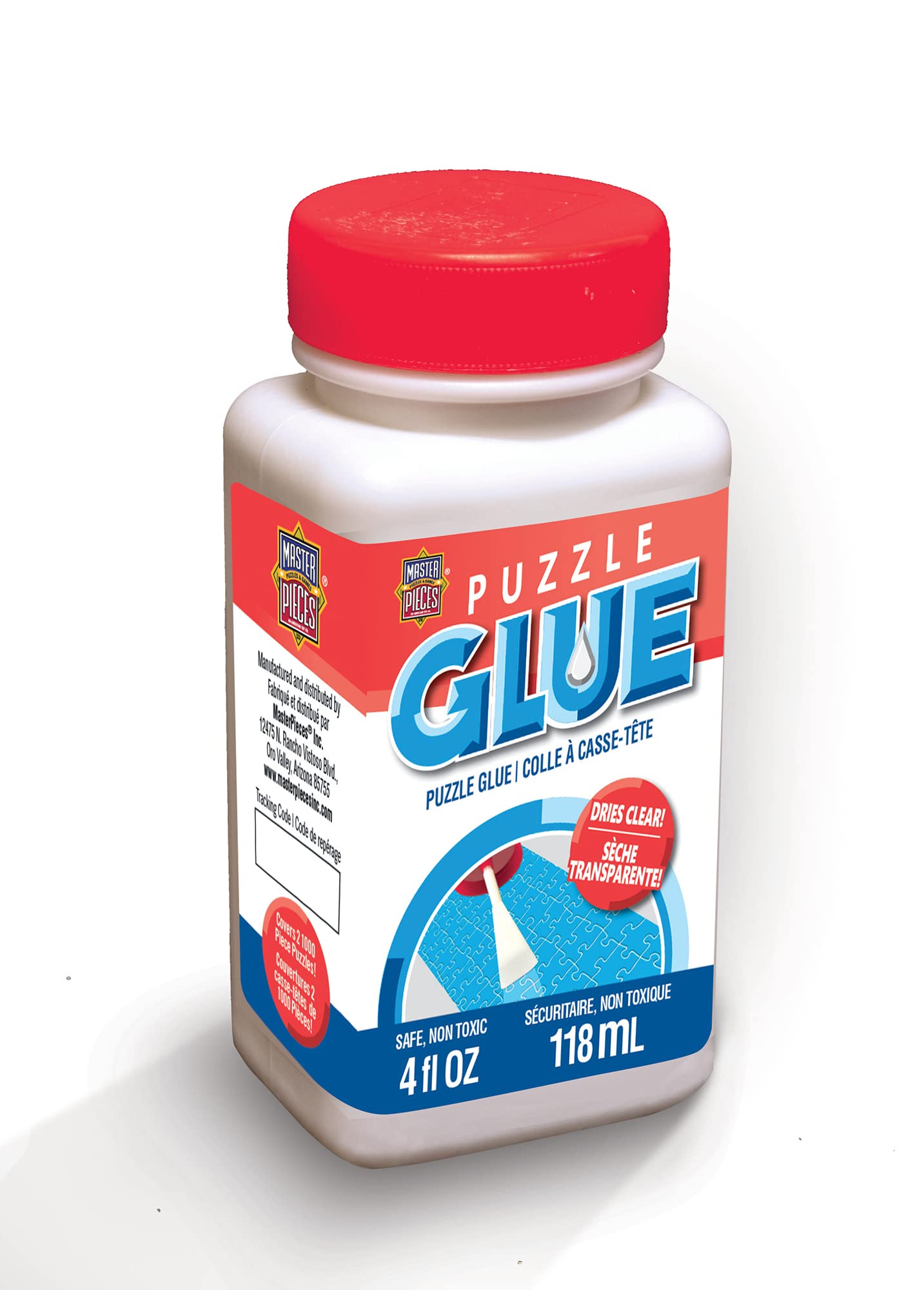 Masterpieces Accessories, Jigsaw Puzzle Glue Bottle With Spreader Built Into Cap, 4 Ounces