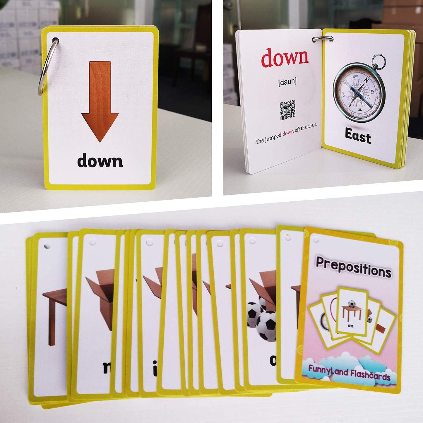 24PCS/Set Prepositions Kids Gifts English Flash Cards Pocket Card Educational Learning Baby Toys for Children Pre-Kindergarten