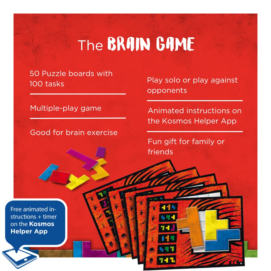 Thames & Kosmos Ubongo Junior Board Game - Family Friendly, Cardboard, Model 697396, Great for Kids, Highly Re-Playable
