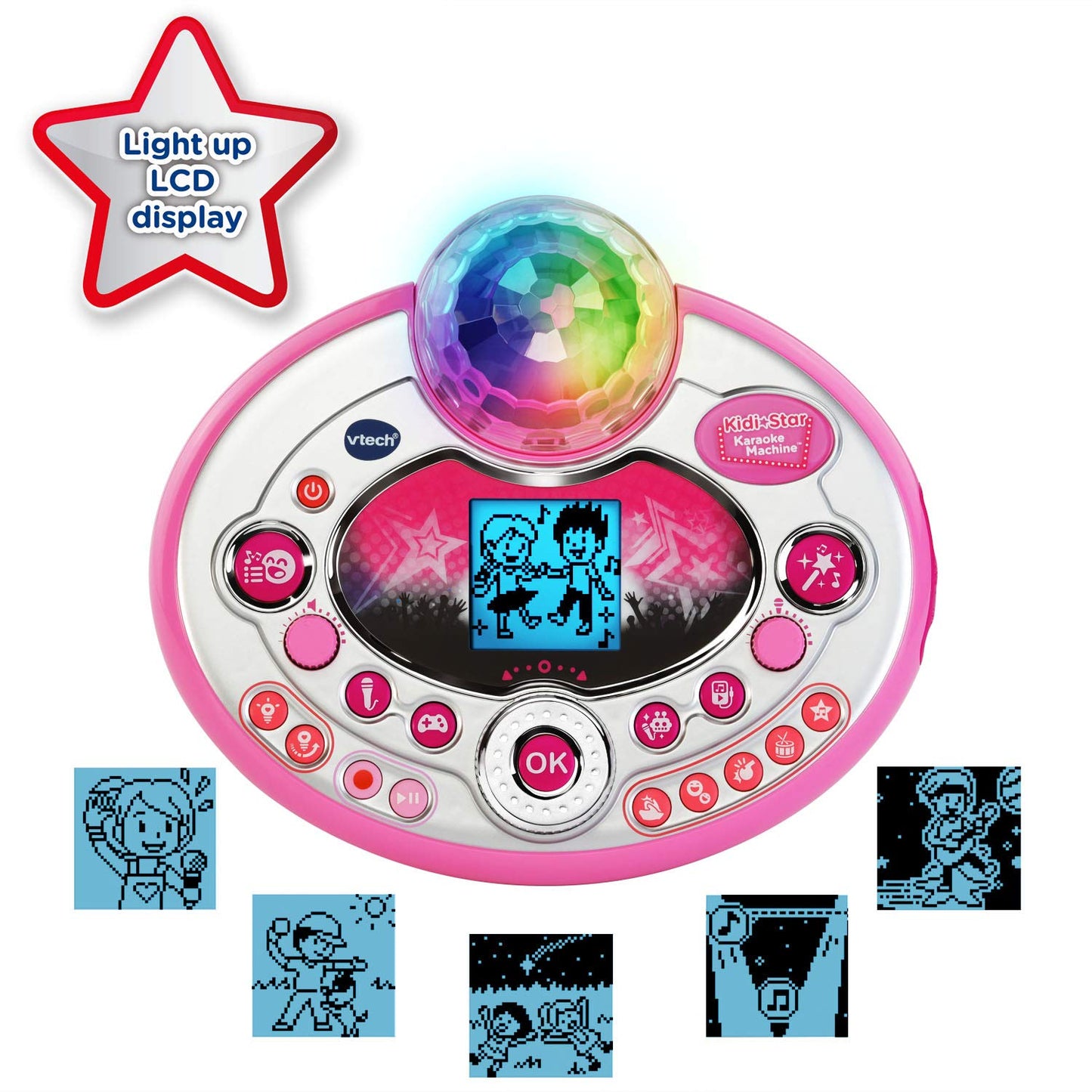 Vtech Kidi Star Karaoke Machine Deluxe, 2 Microphones With Ac Adapter, Pink