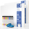 Nicpro Dry Erase Lap Board 12 x 16 inches 2 Pack Kid Double Sided Blank Small Lapboard with 8 Pens, 2 Eraser, Learning Mini Whit