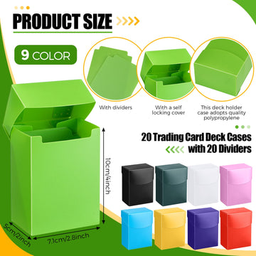 Zhehao 40-Piece Mint Deck Card Boxes with 20 Dividers - Storage Organizer for Trading Cards & Party Games, 2.88x1.88x3.88