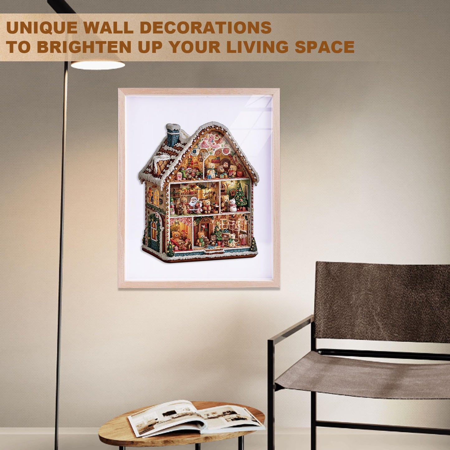 SECOGM Wooden Puzzles for mature-themeds - Bear House Wood Puzzles mature-themed - Unique Animal Shape Wooden Jigsaw Puzzles for mature-themeds - Birthday Gifts for Puzzle Lovers Family (8.5 * 7.2in-100 Pieces)