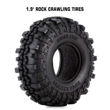 INJORA RC Tires 1.9inch 4Pcs RC Rubber Tyre Set Wheel Tires for 1:10 RC Crawler Axial SCX10 90046 SCX10 III AXI03007 Tamiya CC01