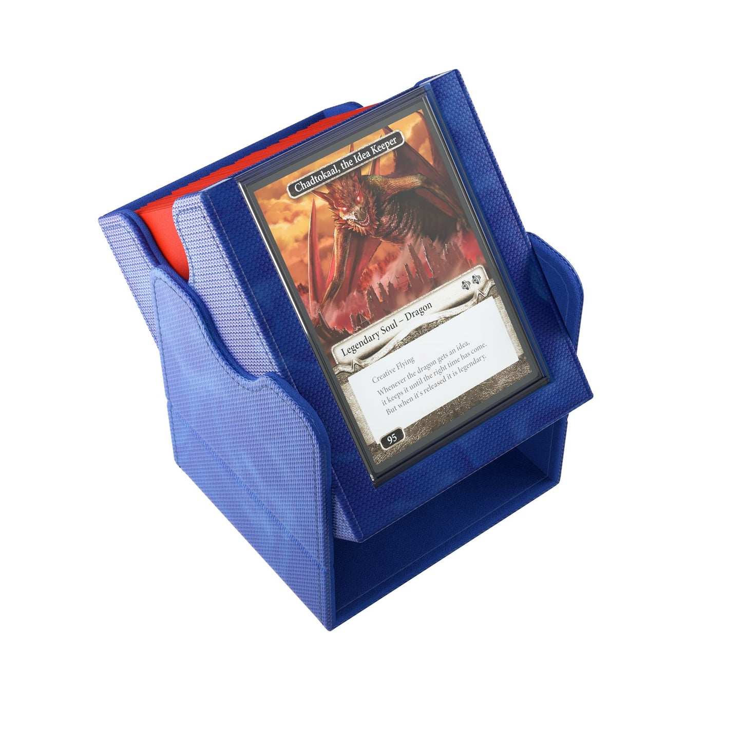 Gamegenic Squire Plus 100+ Xl Convertible Deck Box - Holds 100 Double-Sleeved Cards! Premium Commander Card Case, Detachable Slide Card Case, Armorfyber Surface, Blue Color, Made By Gamegenic