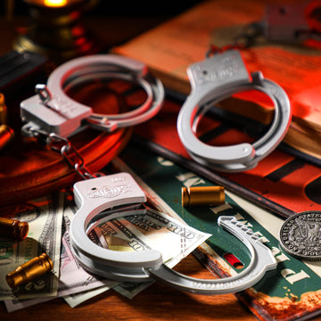 Junkin Plastic Handcuffs Toy With Safety Release Keys Hand Cuffs Fun Party Favor Gift, Stage Costume Prop Toy Halloween Police A