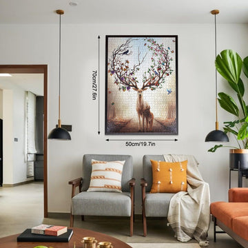 Color Reindeer Jigsaw Puzzles 1000 Pieces For Adults, Color Reindeer Puzzle, Impossible Difficult Challenge Puzzle,Jigsaw Puzzle