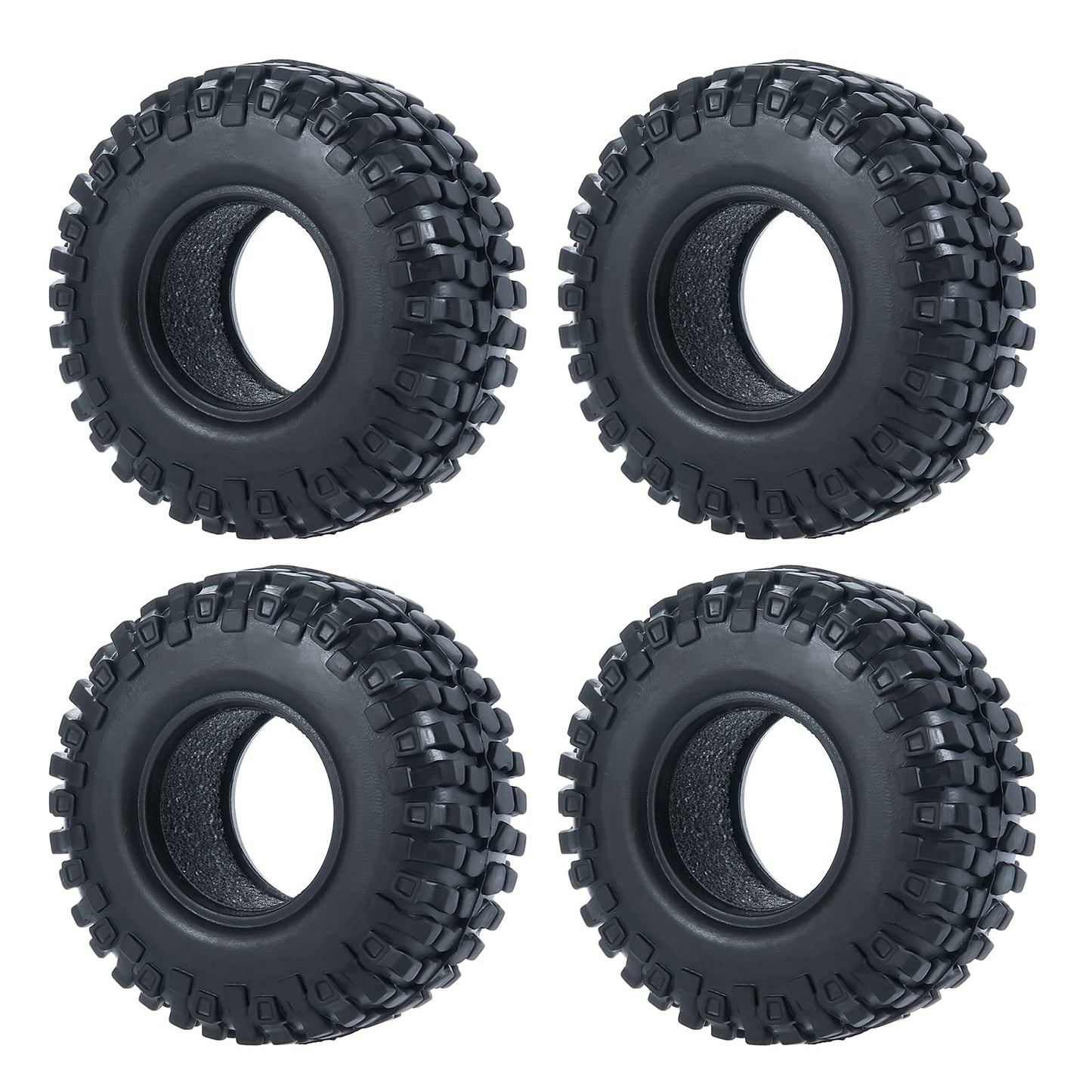 RC-Hub 4PCS 1.0'' Crawler Tires Micro Rubber Tires for 1/24 Axial SCX24 90081 AXI00001 AXI00002 AXI00005 AXI00006 RC Crawler Car