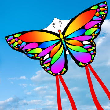 Lanrui Butterfly Kites For Kids & Adults,Easy To Fly Kite, Beginner Kites For Kids Ages 4-8,Beach Kite (Rainbow)