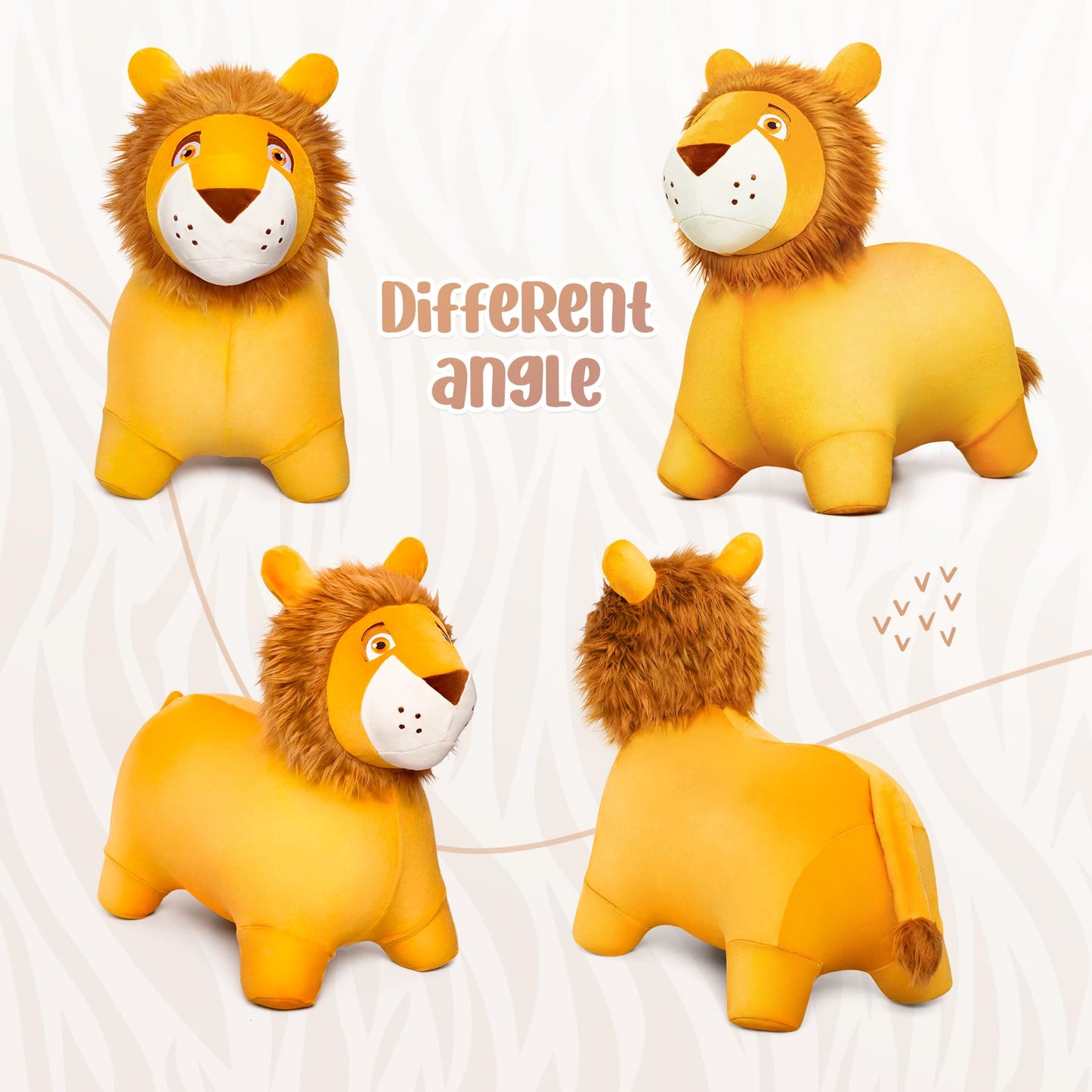 Everich Toy Lion Bouncy Horse, Inflatable Plush Hopping Toy, Bouncing Animal Hopper For Toddlers, Fun Ride-On Toy For Kids 18 Mo