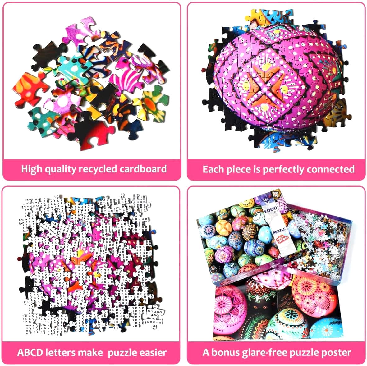 Huadada Puzzles For Adults 1000 Piece-Easter Egg-1000 Piece Puzzles For Adults And Kids Educational Easter Egg Puzzle (27.56' X 19.67')
