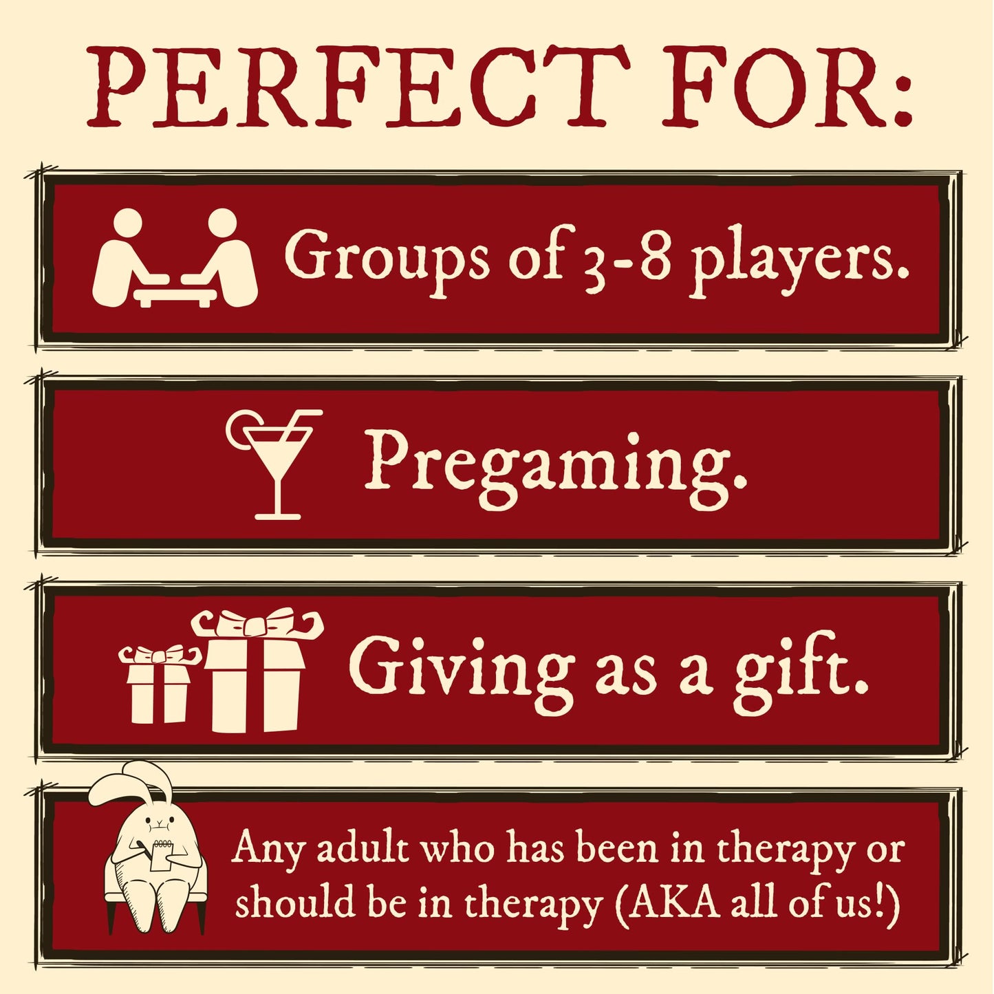 Exploding Kittens Horrible Therapist: Extra Horrible Edition 3-8 Players - Ages 17+ - 15 Minutes To Play - Comic Building Card Game - Ideal For Party, Family Game Night - White
