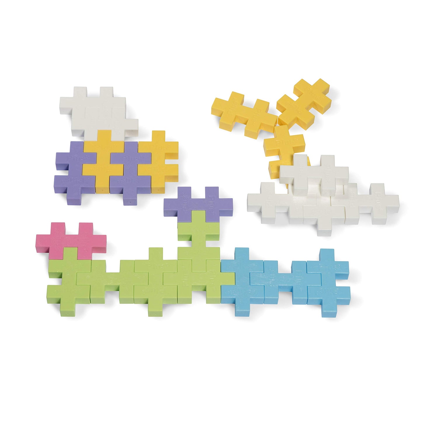 PLUS PLUS Big Open Play Tube - 15 Piece Pastel Color Interlocking Building Blocks - STEM/STEAM Toy for Toddlers and Preschool