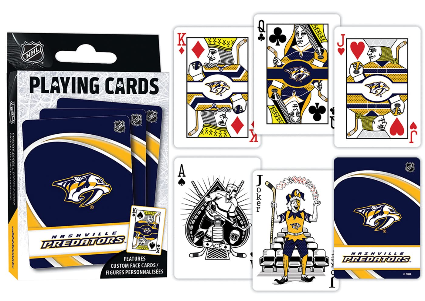 Masterpieces Family Games - Nhl Nashville Predators Playing Cards - Officially Licensed Playing Card Deck For Adults, Kids, And Family