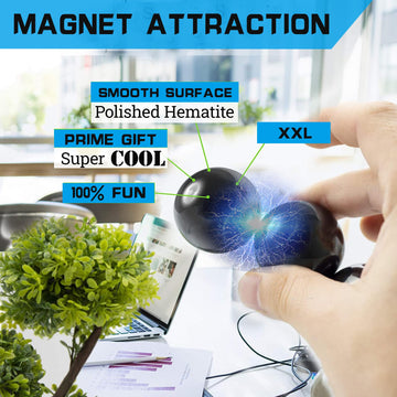 Cool 1.26 Inch Jumbo Magnets Balls Fidget Toys For Adults, Large Fidget Mangetic Sphere With Case, Ferrite Putty Office Desk Decorations Fidget Toy Stones Holiday Stocking Stuffer Gift 5 Pack