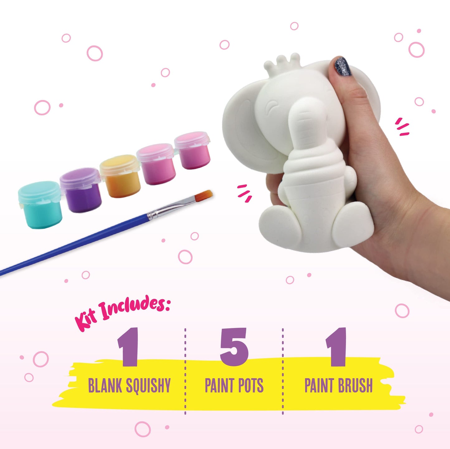 Doodle Hog Elephant Squishy Painting Kit - Squishy Toys For Kids, Squishies For Kids - Slow Rise Squishy Animals - Ideal Arts And Crafts, Gifts For 8-12, Girls & Boys, Easter Basket Stuffers