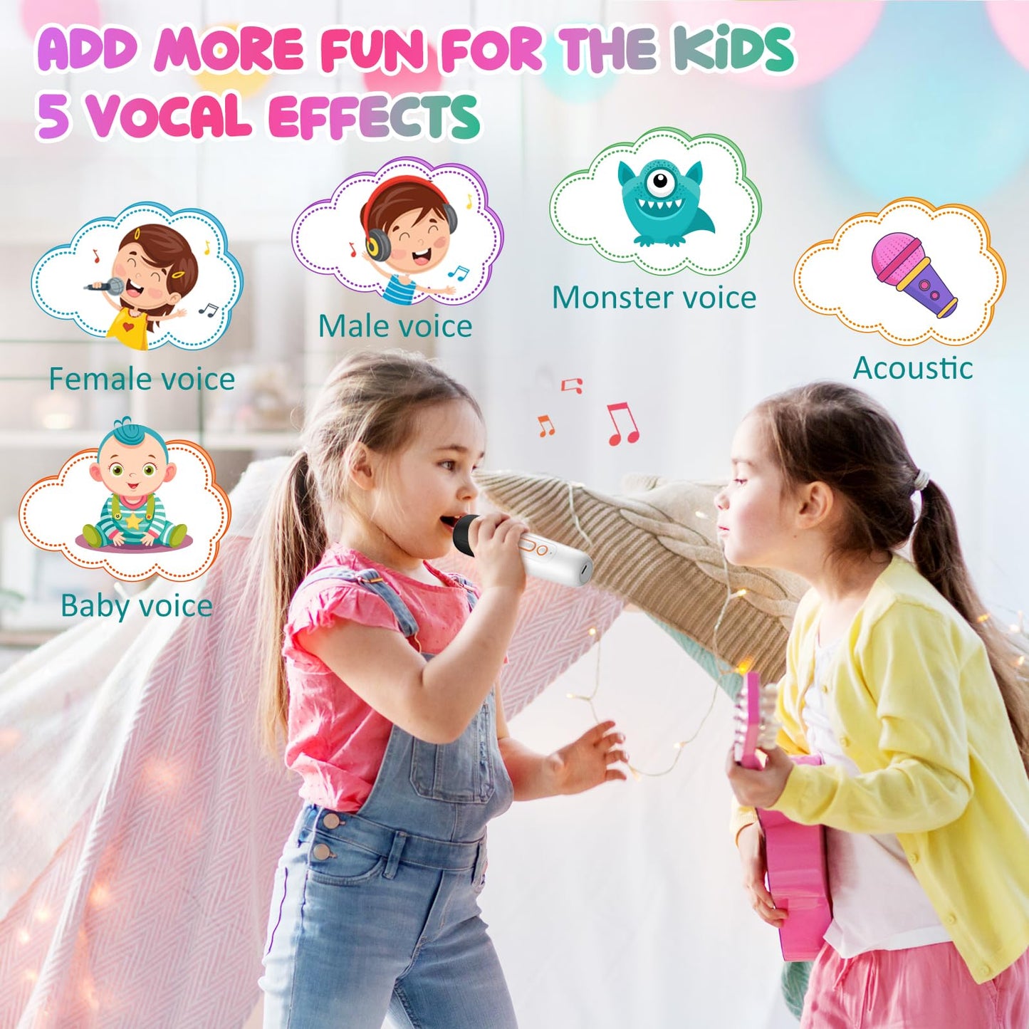 Yenlove Mini Karaoke Machine For Kids Adults, Portable Bluetooth Speaker With 2 Wireless Microphones, For 4 5 6 7 8 9 10+ Years