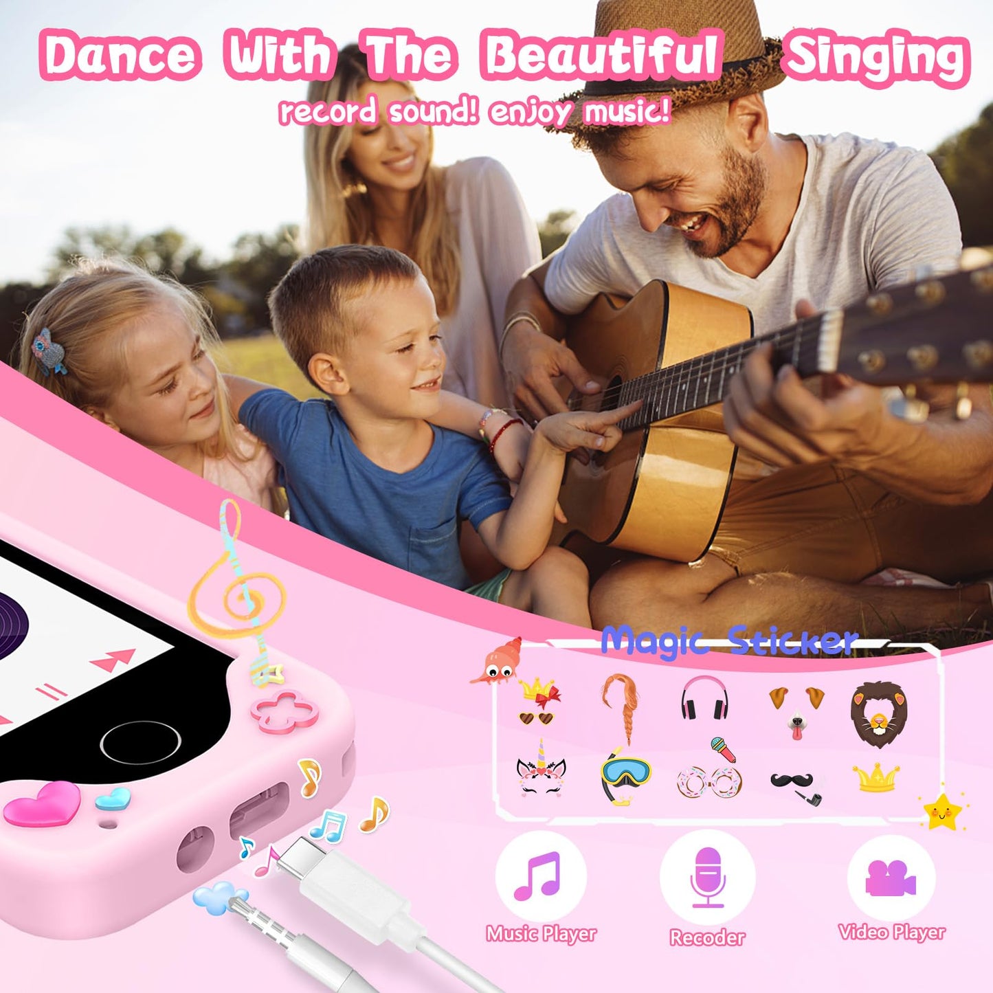 Kids Smart Phone for Girls, Christmas Birthday Gifts for Girls Age 3-10,Kids Toys Cell Phone, Toddler Learning Play Toy Phone wi