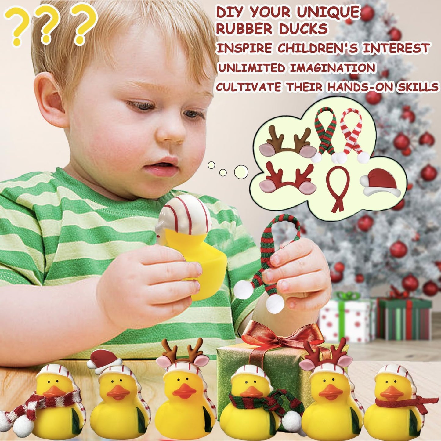 Sqzuwti 24 Pack Christmas Rubber Ducks Baby Showers Accessories Jeep Bath Toys For Kids Boys Girls Toddlers Christmas Party Favo